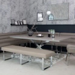 Milan Chrome & Oak 2.2m Dining Table
