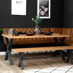 Urban Industrial Oak 1.8m Dining Table