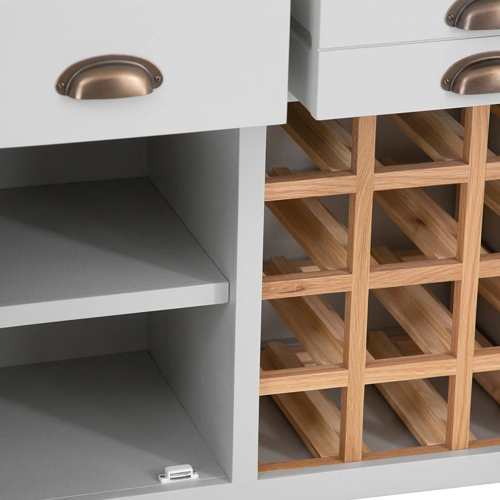 Hampshire Grey Painted Oak Large Sideboard Wine Rack 11 Hampshire Grey Painted Oak Large Sideboard Wine Rack - Image 9