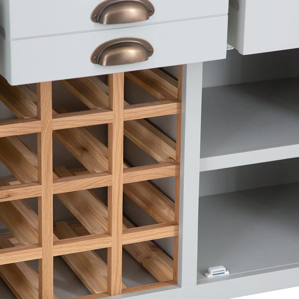 Hampshire Grey Painted Oak Large Sideboard Wine Rack 10 Hampshire Grey Painted Oak Large Sideboard Wine Rack - Image 8