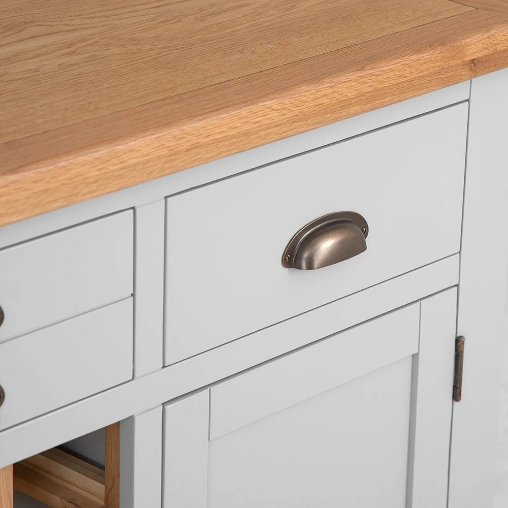 Hampshire Grey Painted Oak Large Sideboard Wine Rack 14 Hampshire Grey Painted Oak Large Sideboard Wine Rack - Image 12