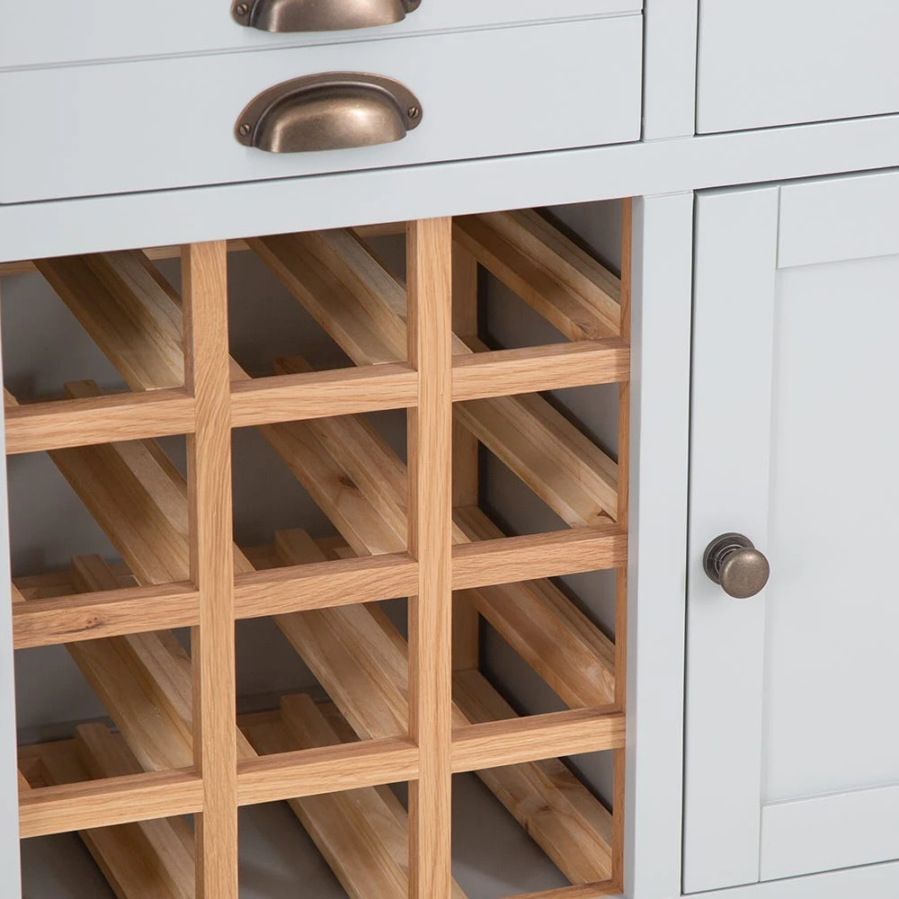 Hampshire Grey Painted Oak Large Sideboard Wine Rack 7 Hampshire Grey Painted Oak Large Sideboard Wine Rack - Image 5