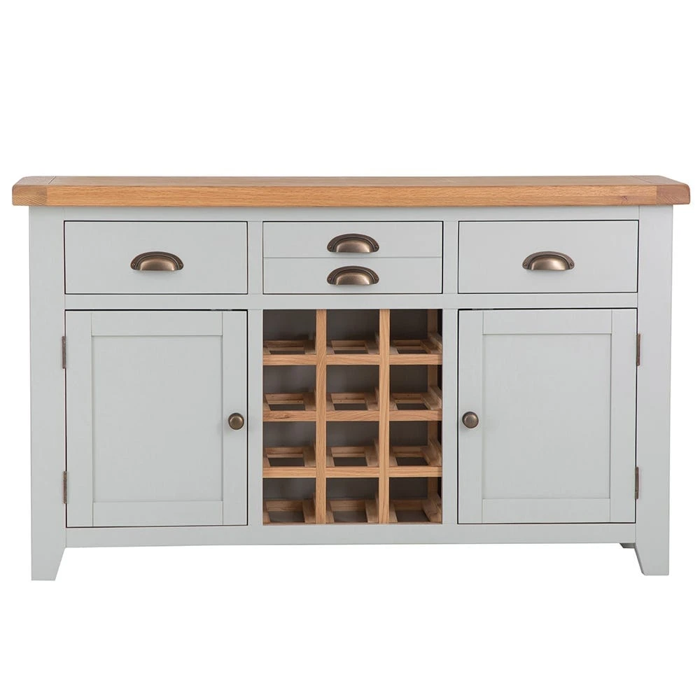 Hampshire Grey Painted Oak Large Sideboard Wine Rack 16 Hampshire Grey Painted Oak Large Sideboard Wine Rack - Image 14