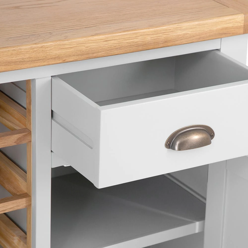 Hampshire Grey Painted Oak Small Sideboard Wine Rack 8 Hampshire Grey Painted Oak Small Sideboard Wine Rack - Image 6