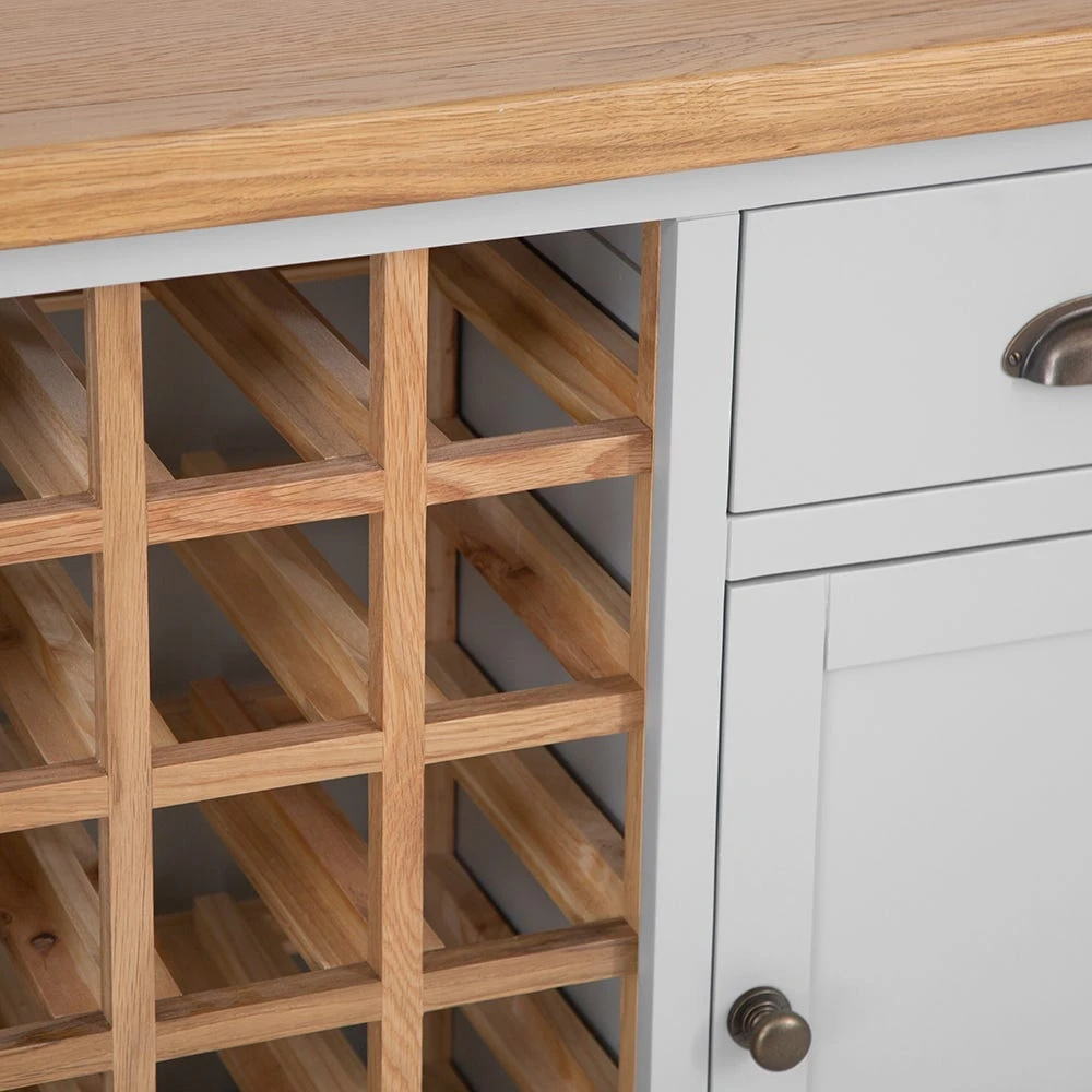 Hampshire Grey Painted Oak Small Sideboard Wine Rack 13 Hampshire Grey Painted Oak Small Sideboard Wine Rack - Image 11