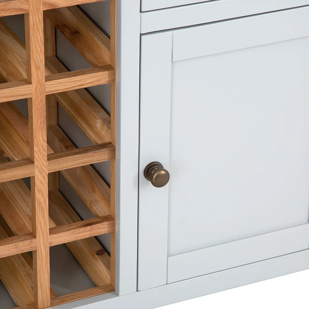 Hampshire Grey Painted Oak Small Sideboard Wine Rack 10 Hampshire Grey Painted Oak Small Sideboard Wine Rack - Image 8