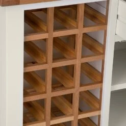 Hampshire Ivory Painted Oak Small Sideboard Wine Rack -Furniture Sale Shop img 0918