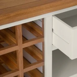 Hampshire Ivory Painted Oak Small Sideboard Wine Rack -Furniture Sale Shop img 0921