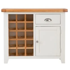 Hampshire Ivory Painted Oak Small Sideboard Wine Rack -Furniture Sale Shop img 0927