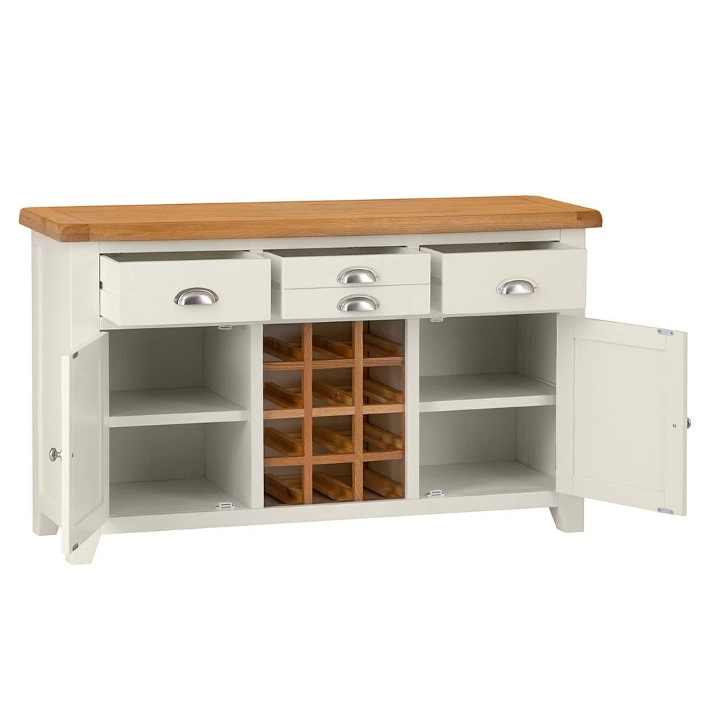 Hampshire Ivory Painted Oak Large Sideboard Wine Rack 5 Hampshire Ivory Painted Oak Large Sideboard Wine Rack - Image 3