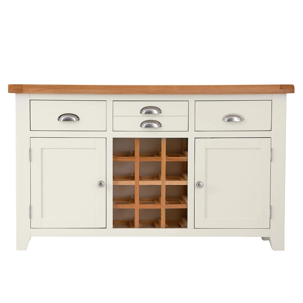 Hampshire Ivory Painted Oak Large Sideboard Wine Rack 14 Hampshire Ivory Painted Oak Large Sideboard Wine Rack - Image 12