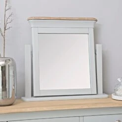 Ashbourne Grey Painted Vanity Mirror