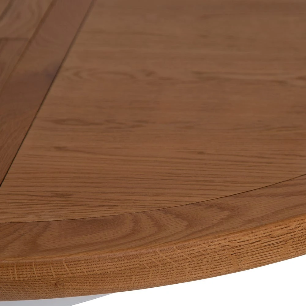 Hampshire White Painted Oak Round Pedestal Extending Dining Table 16 Hampshire White Painted Oak Round Pedestal Extending Dining Table - Image 14