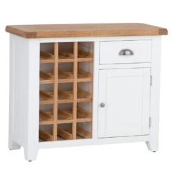Hampshire White Painted Oak Small Sideboard Wine Rack -Furniture Sale Shop img 2197ham 38