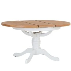 Hampshire White Painted Oak Round Pedestal Extending Dining Table 25 Hampshire White Painted Oak Round Pedestal Extending Dining Table -Furniture Sale Shop img 2197ham 4