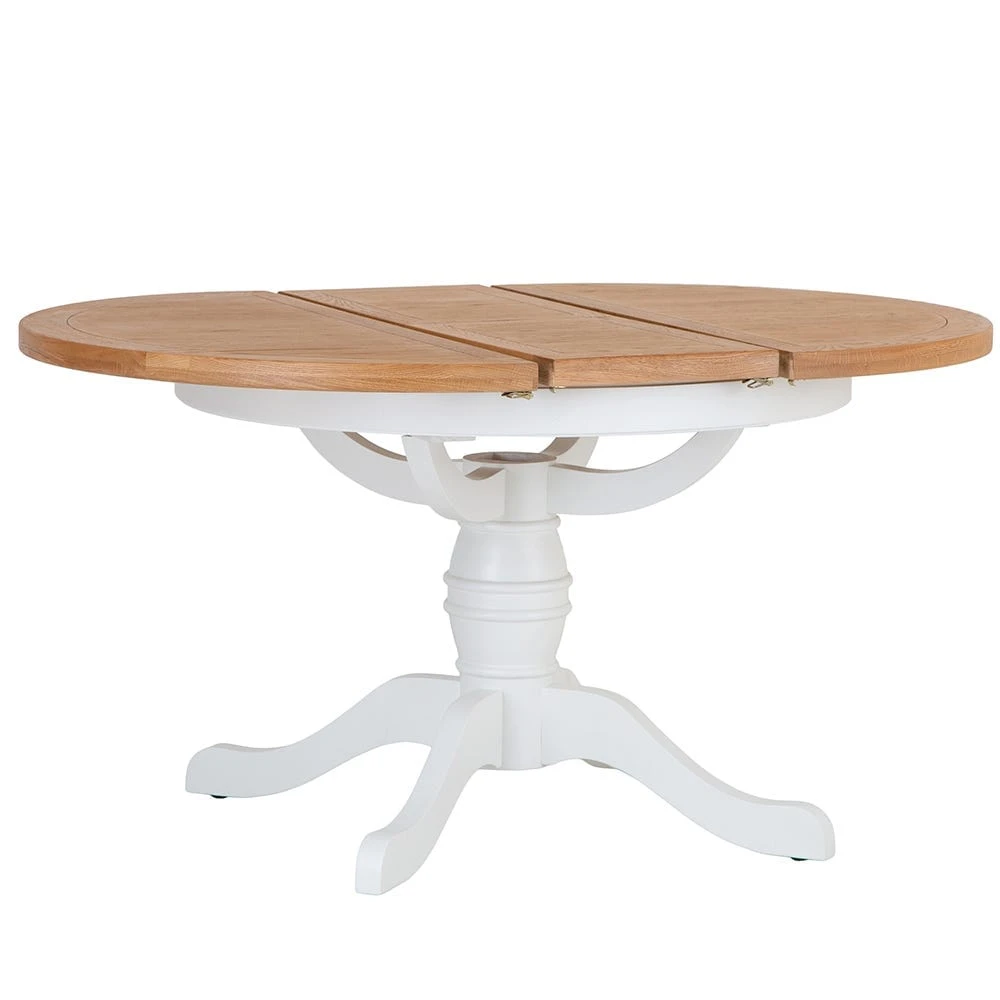 Hampshire White Painted Oak Round Pedestal Extending Dining Table 12 Hampshire White Painted Oak Round Pedestal Extending Dining Table - Image 10