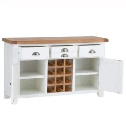 Hampshire White Painted Oak Large Sideboard Wine Rack -Furniture Sale Shop img 2197ham 58