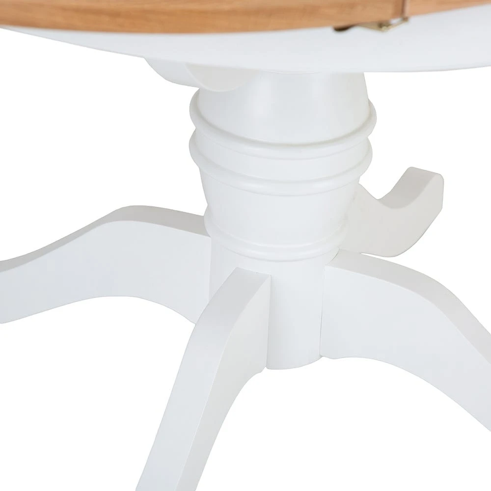 Hampshire White Painted Oak Round Pedestal Extending Dining Table 8 Hampshire White Painted Oak Round Pedestal Extending Dining Table - Image 6