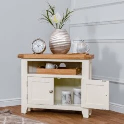 Hampshire Ivory Painted Oak Corner TV Unit