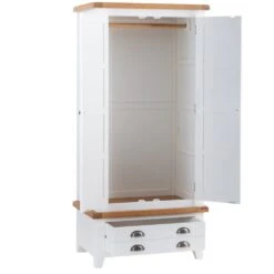 Hampshire White Painted Oak 2 Door Wardrobe With Drawer -Furniture Sale Shop img 3772