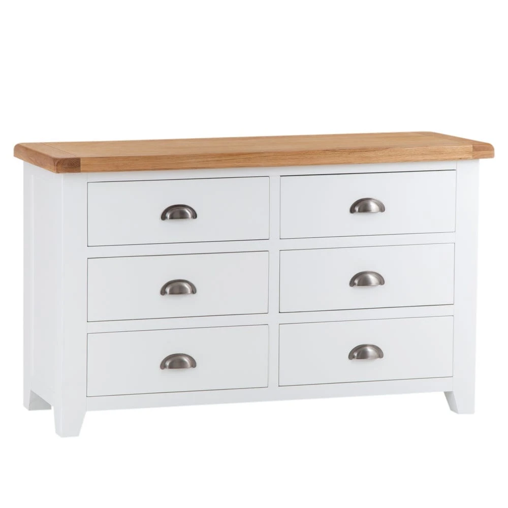 Hampshire White Painted Oak Chest Of 6 Drawers 4 Hampshire White Painted Oak Chest Of 6 Drawers - Image 2