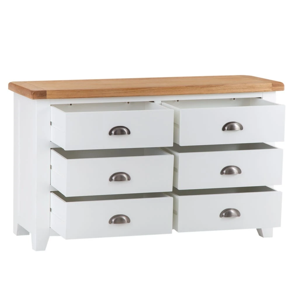 Hampshire White Painted Oak Chest Of 6 Drawers 5 Hampshire White Painted Oak Chest Of 6 Drawers - Image 3