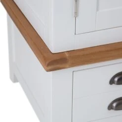 Hampshire White Painted Oak 3 Door Wardrobe With Mirror -Furniture Sale Shop img 3860