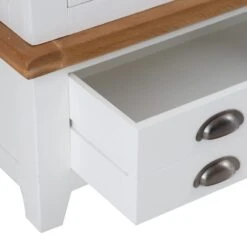 Hampshire White Painted Oak 3 Door Wardrobe With Mirror -Furniture Sale Shop img 3862