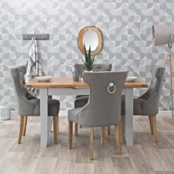 Hampshire Grey Painted Oak Small Extending Dining Table