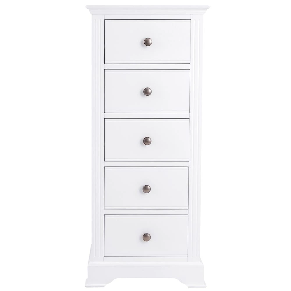 Banbury White Painted 5 Drawer Tallboy 11 Banbury White Painted 5 Drawer Tallboy - Image 9
