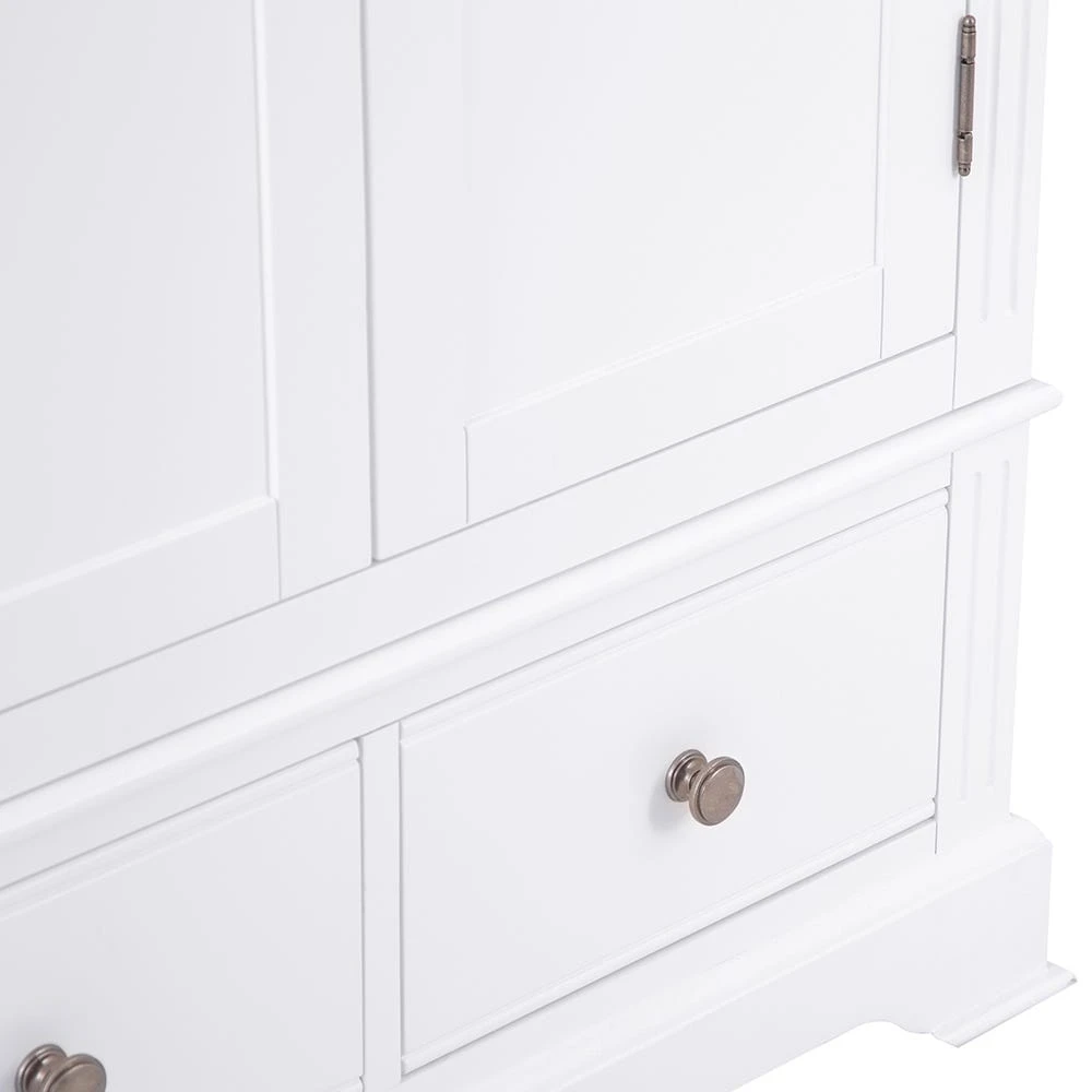 Banbury White Painted 2 Door Wardrobe With Drawers 7 Banbury White Painted 2 Door Wardrobe With Drawers - Image 5