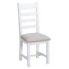 Suffolk White Painted Oak Ladderback Chair With Fabric Seat