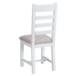 Suffolk White Painted Oak Ladderback Chair With Fabric Seat -Furniture Sale Shop img 7634 x
