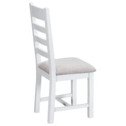 Suffolk White Painted Oak Ladderback Chair With Fabric Seat -Furniture Sale Shop img 7635 x