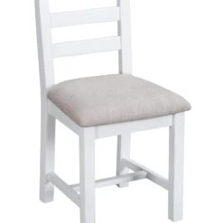 Suffolk White Painted Oak Ladderback Chair With Fabric Seat -Furniture Sale Shop img 7643 x
