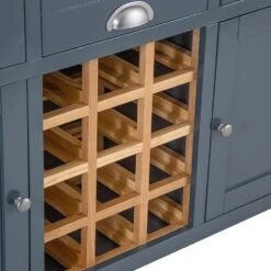 Hampshire Blue Painted Oak Large Sideboard Wine Rack -Furniture Sale Shop img 9144