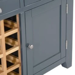Hampshire Blue Painted Oak Large Sideboard Wine Rack -Furniture Sale Shop img 9146