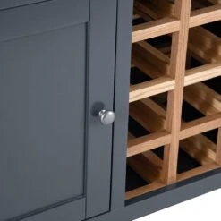 Hampshire Blue Painted Oak Large Sideboard Wine Rack -Furniture Sale Shop img 9148