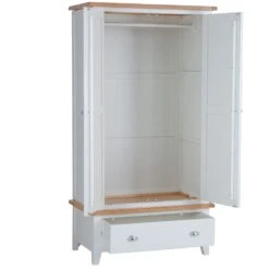 Chester White Painted Oak 2 Door Wardrobe With Drawer -Furniture Sale Shop img 95172 29