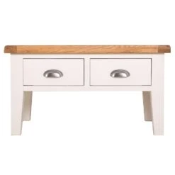 Hampshire Ivory Painted Oak Coffee Table With Drawers -Furniture Sale Shop kel p07 7