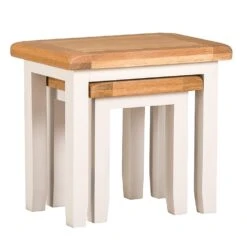 Hampshire Ivory Painted Oak Nest Of 2 Tables -Furniture Sale Shop kel p23 2