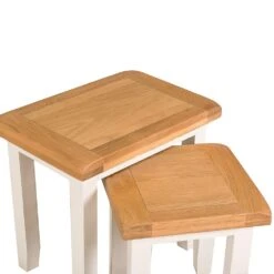 Hampshire Ivory Painted Oak Nest Of 2 Tables -Furniture Sale Shop kel p23 3