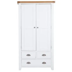 Hampshire White Painted Oak Large Larder Unit -Furniture Sale Shop larl pwhite ls 13