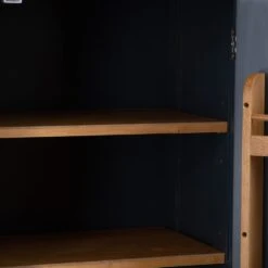 Hampshire Blue Painted Oak Slim Larder Cupboard -Furniture Sale Shop lars pblue ls 4