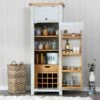 Hampshire Grey Painted Oak Slim Larder Cupboard -Furniture Sale Shop lars pgrey 123 2