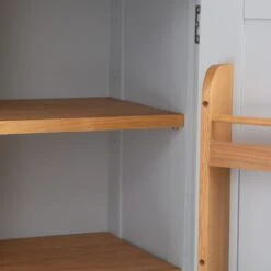 Hampshire Grey Painted Oak Slim Larder Cupboard -Furniture Sale Shop lars pgrey 6