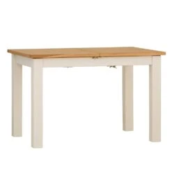 Salisbury Ivory Painted Oak 1.2m Butterfly Extending Dining Table -Furniture Sale Shop lp 12bet c 1
