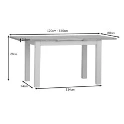Salisbury Ivory Painted Oak 1.2m Butterfly Extending Dining Table -Furniture Sale Shop lp 12bet dims 1