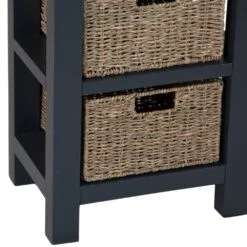 Salisbury Blue Painted Oak 5 Drawer Tallboy With Wicker Baskets -Furniture Sale Shop lp 5dnb b 10