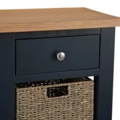 Salisbury Blue Painted Oak 5 Drawer Tallboy With Wicker Baskets -Furniture Sale Shop lp 5dnb b 7